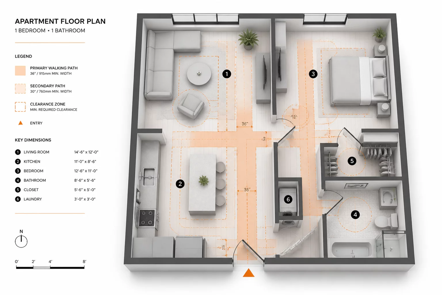 Furniture Placement Analysis Diagram